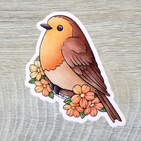 3 for $15 - Robin Bird Sticker - Waterproof Vinyl Nature Deal - Decorating - Picture 5 of 6
